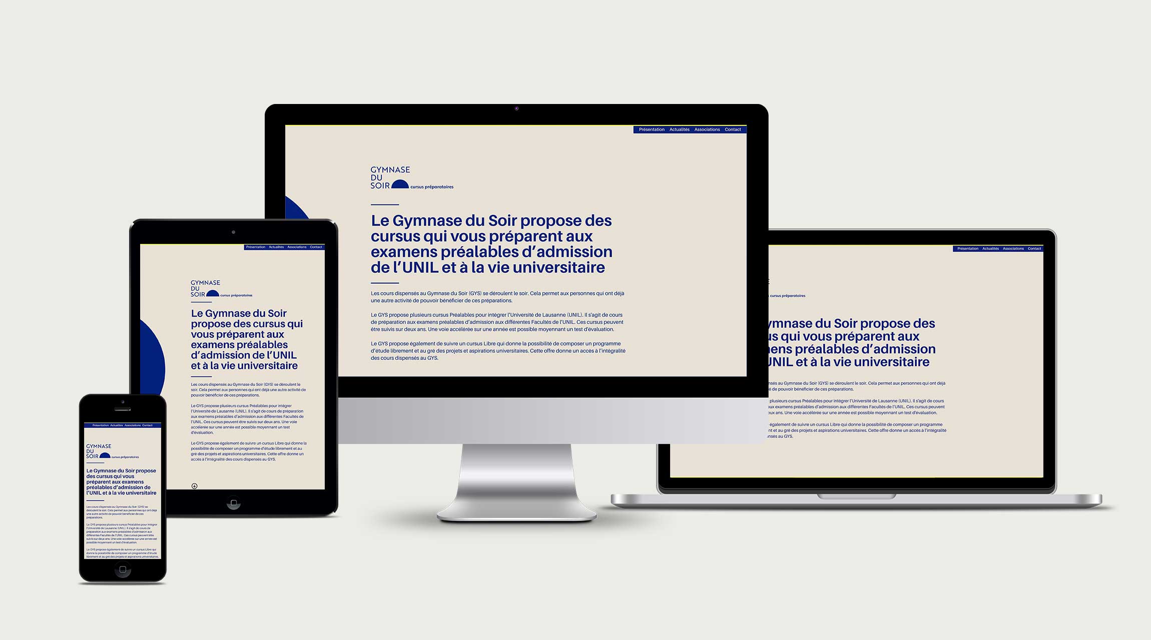 Site officiel du Gymnase du soir à Lausanne