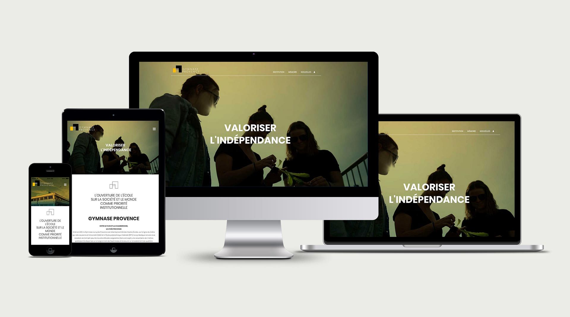 Site Internet pour le Gymnase Provence à Lausanne
