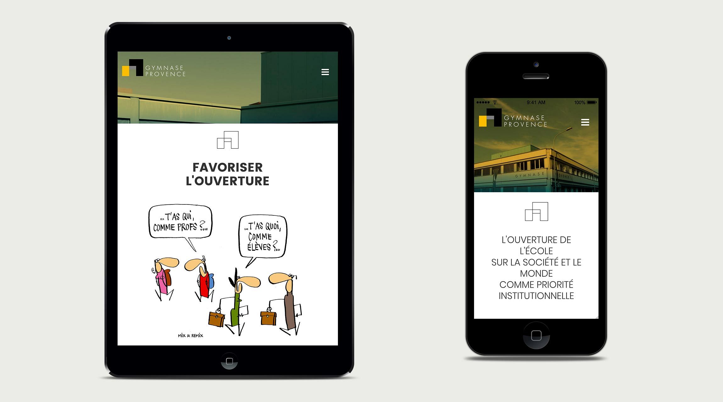 Site Internet pour le Gymnase Provence à Lausanne