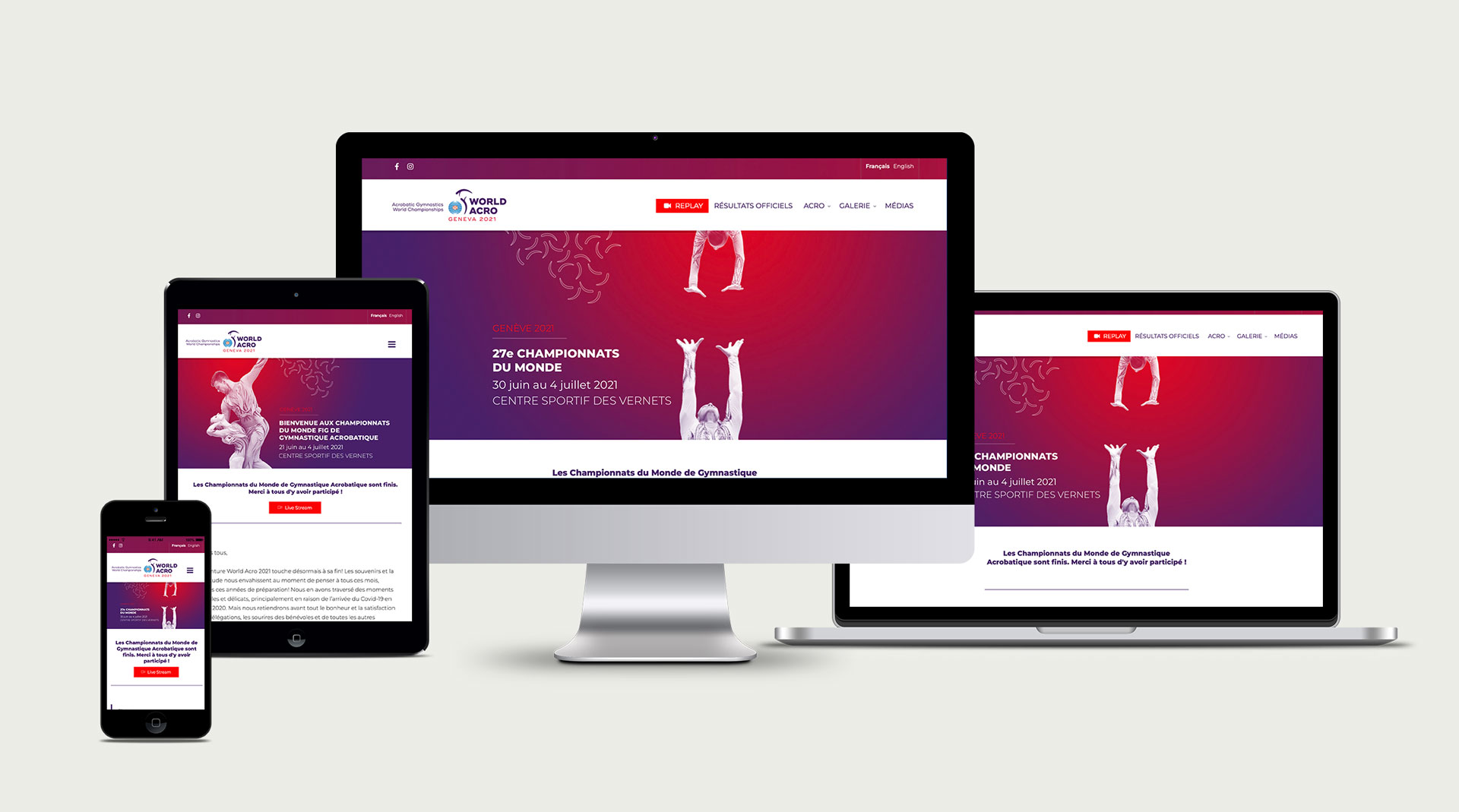 Site Internet les World Acro 2021