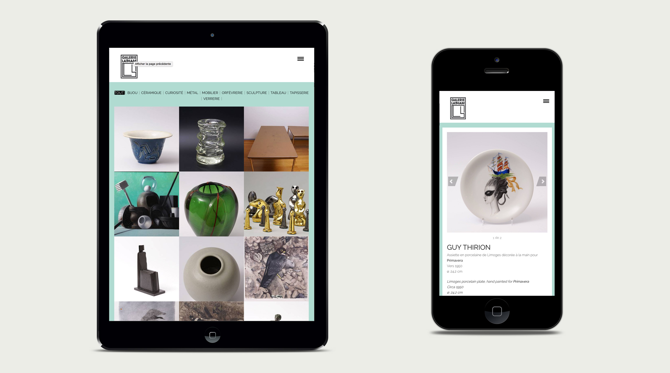 Vue sur écran de tablette et téléphone